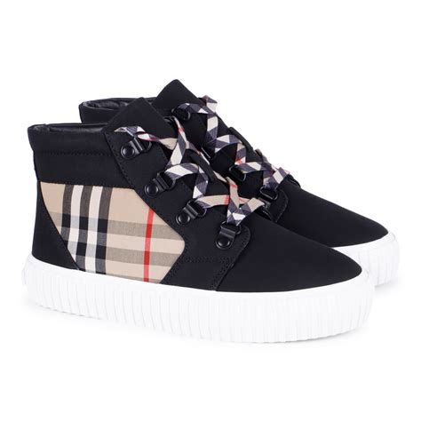 boys burberry high tops|burberry vintage check high top.